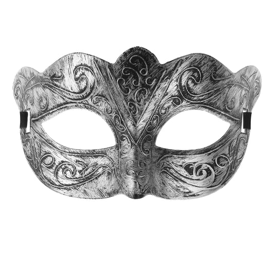 Sibba Silver Masquerade Ball Masks for Men Mardi Gras Mask Halloween Vintage Men's Masquerade Masks Fancy Dress Carnival Venetian Eye Mask for Adults Christmas Proms Party Festival Costume Accessory B