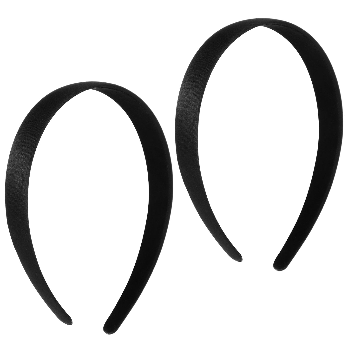 2Pcs Satin Headbands Wide Hard Head Band Solid Fashion Hairband Non-Slip Plain Hair Bands DIY Holiday Elastic Hoops for Girls Women Cosplay Christmas Halloween Valentine's Day