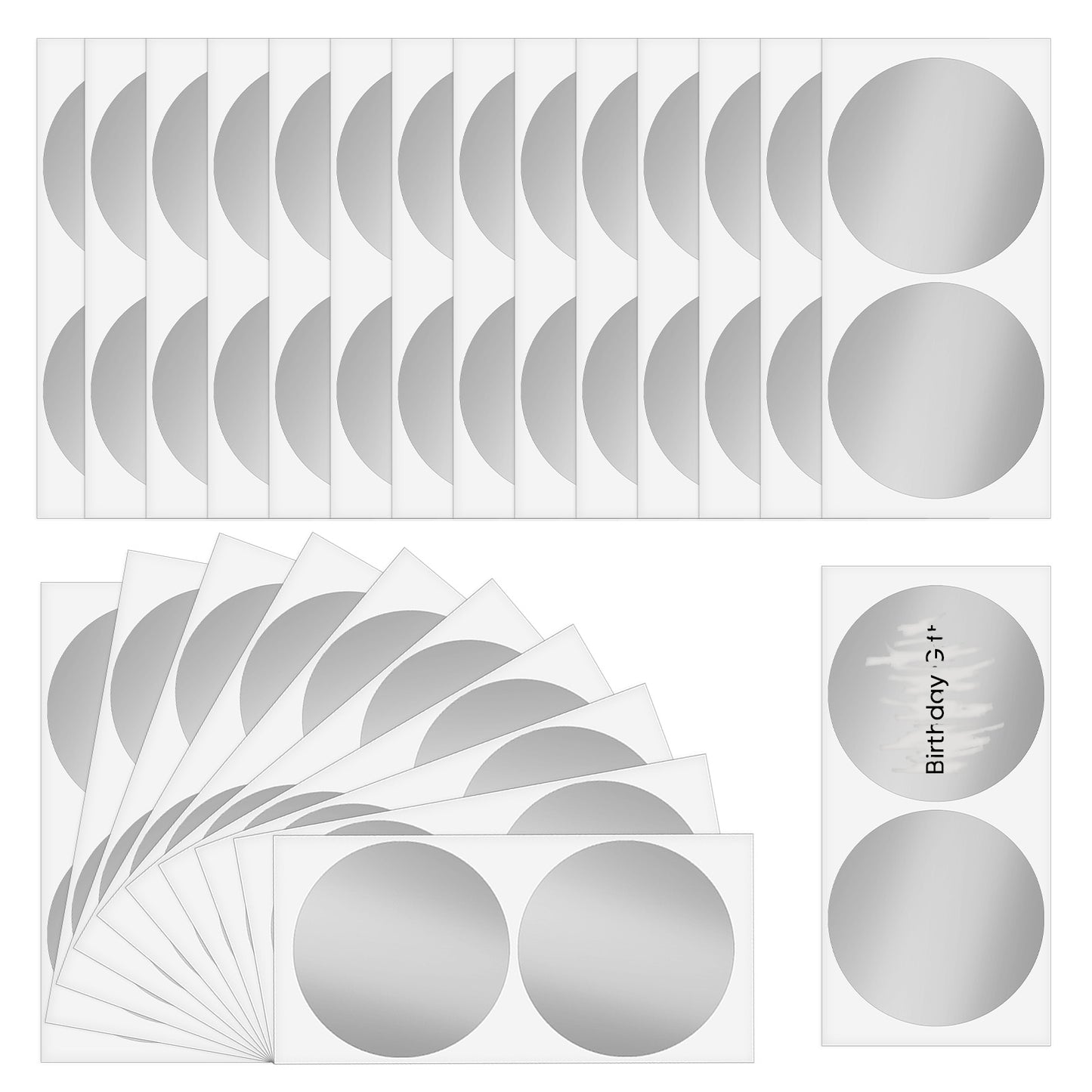 COMNICO Scratch Off Sticker Labels, 50 Pcs Round Self Adhesive Scratch Off Cards 2 Inches Gold Scratch Off Stickers for DIY Reward Raffle Card Creating