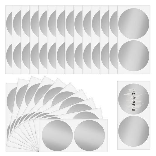 COMNICO Scratch Off Sticker Labels, 50 Pcs Round Self Adhesive Scratch Off Cards 2 Inches Gold Scratch Off Stickers for DIY Reward Raffle Card Creating