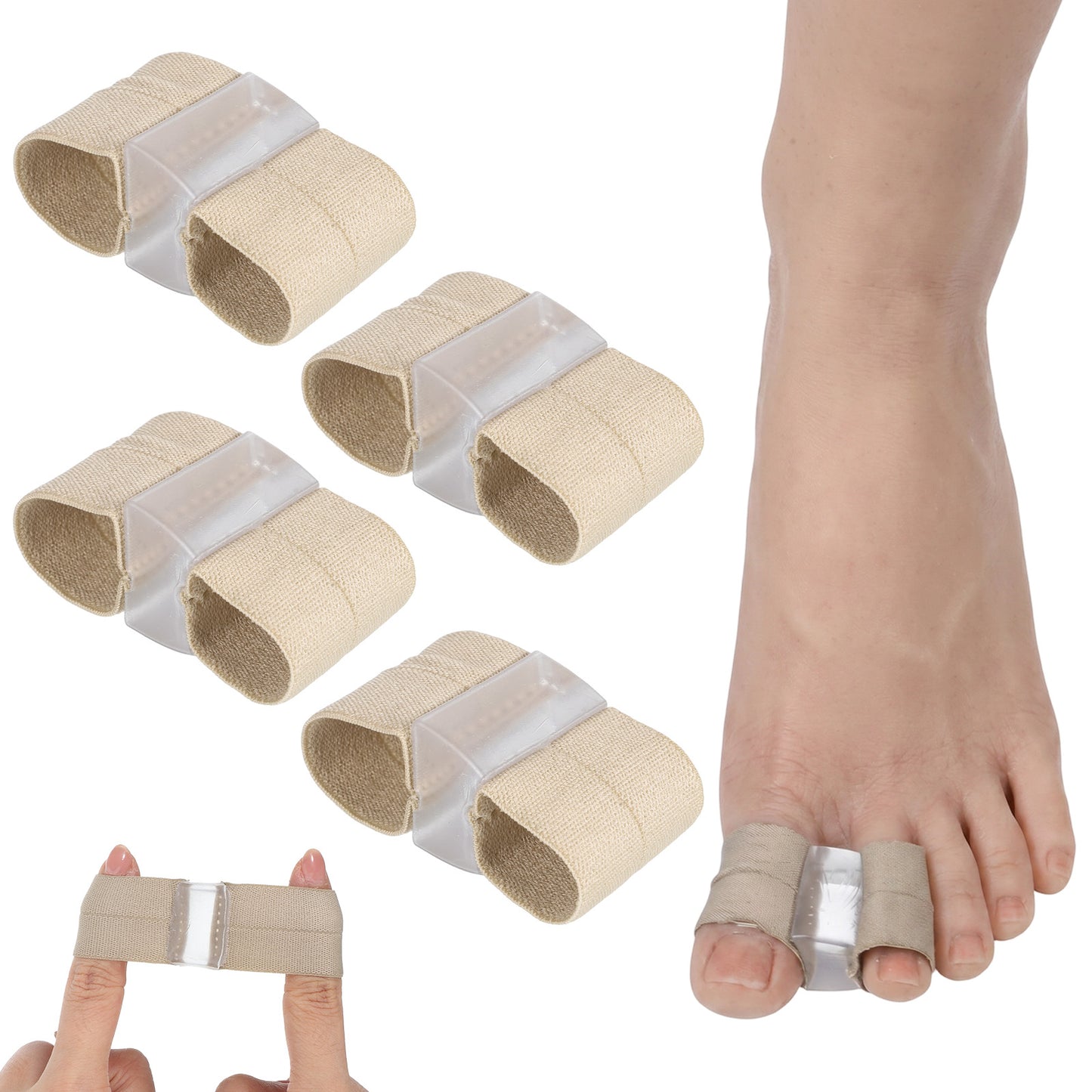 Hpmjz 4 Pcs Bunion Toe Separator 2-Loop Big Toe Separator Gel Toes Spacers