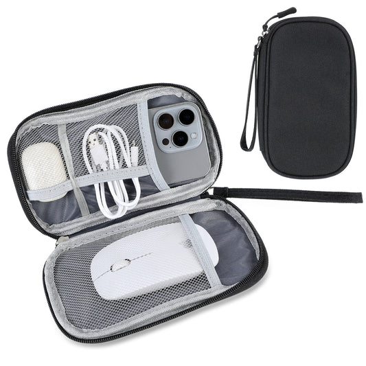 Wanmu Electronics Cord Organizer Travel Cable Organizer Backpack Portable Tech Pouch Charger Case All-in-One Storage Bag for Cord, Charger, Phone, Earphone Black