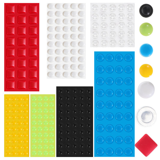 269 Pcs Bump Dots for Visually Impaired Multiple Colors Sizes Shapes Low Vision Aids Silicone Braille Sticker Tactile Stickers Adhesive Bump Dots Braille Bumps Stickers for Blind Low Vision Elderly