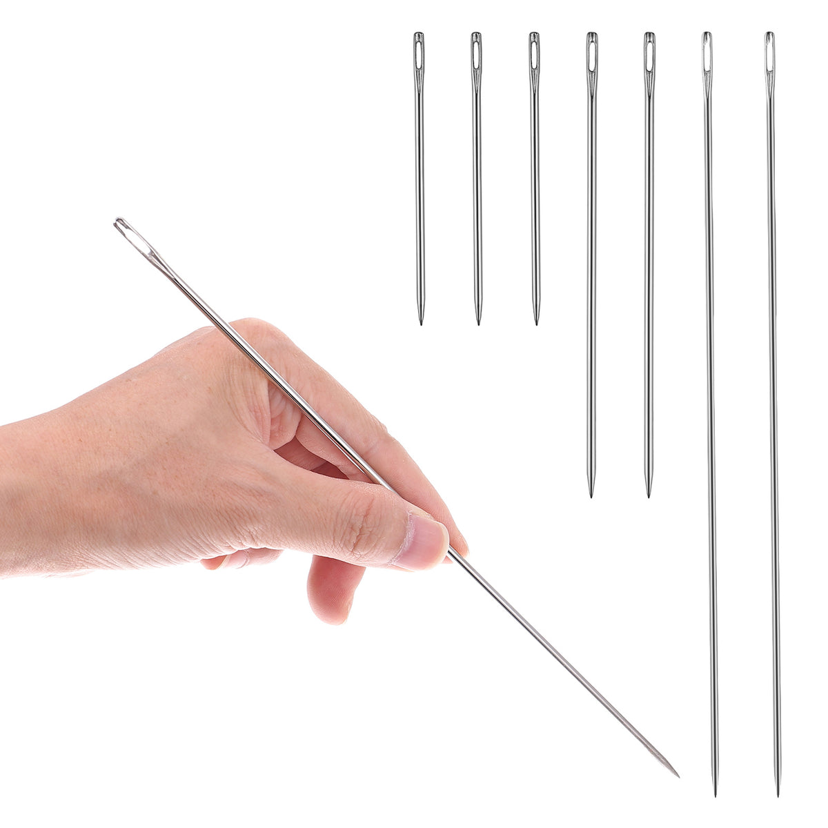 Gjinxi 7Pcs Upholstery Needles Long Large Eye Sewing Needle, 10/15/25 cm