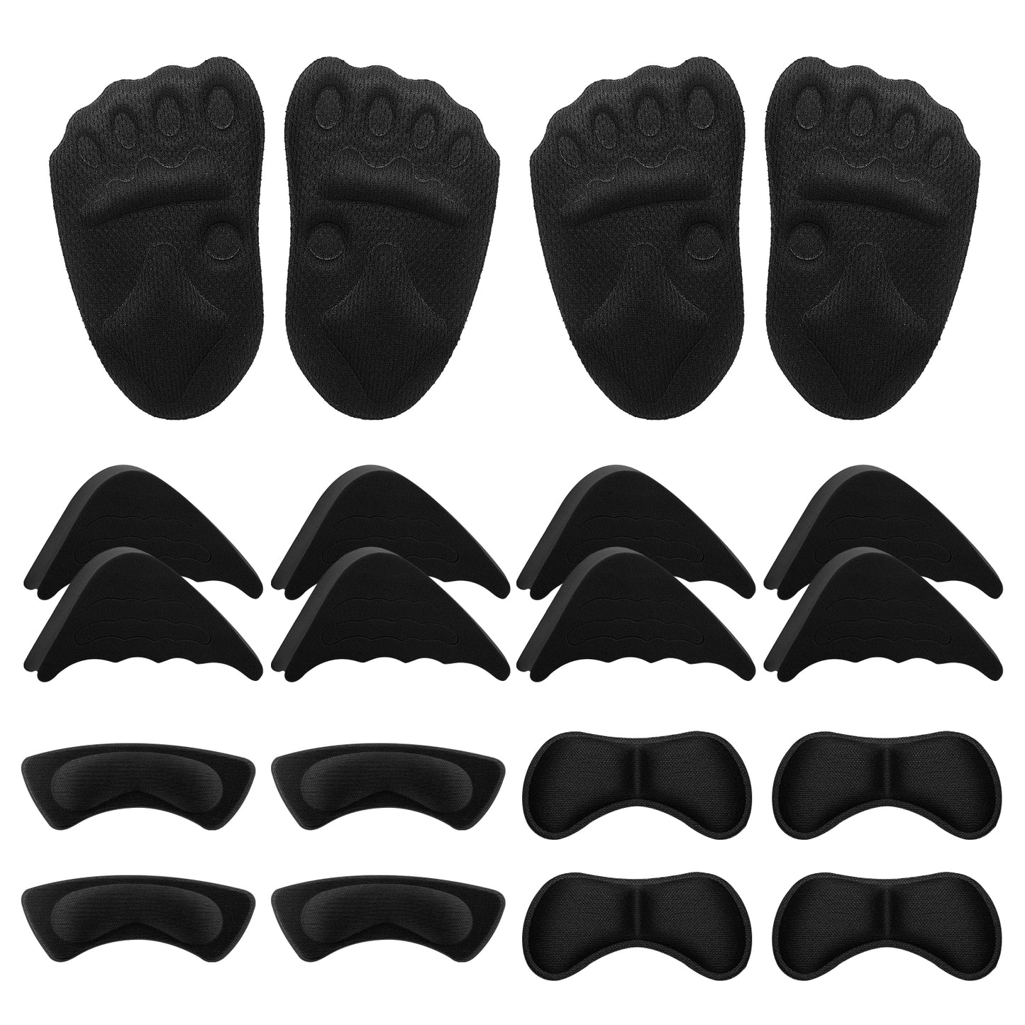 Sibba 10 Pairs High Heel Cushion Pads Unisex Shoe Pads Shoe Filler Includes Adjustable Toe Filler Inserts Front Insoles Heel Grips Liner Insert Preventing Too Big Shoe Relieve Pain