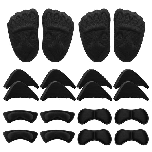 Sibba 10 Pairs High Heel Cushion Pads Unisex Shoe Pads Shoe Filler Includes Adjustable Toe Filler Inserts Front Insoles Heel Grips Liner Insert Preventing Too Big Shoe Relieve Pain