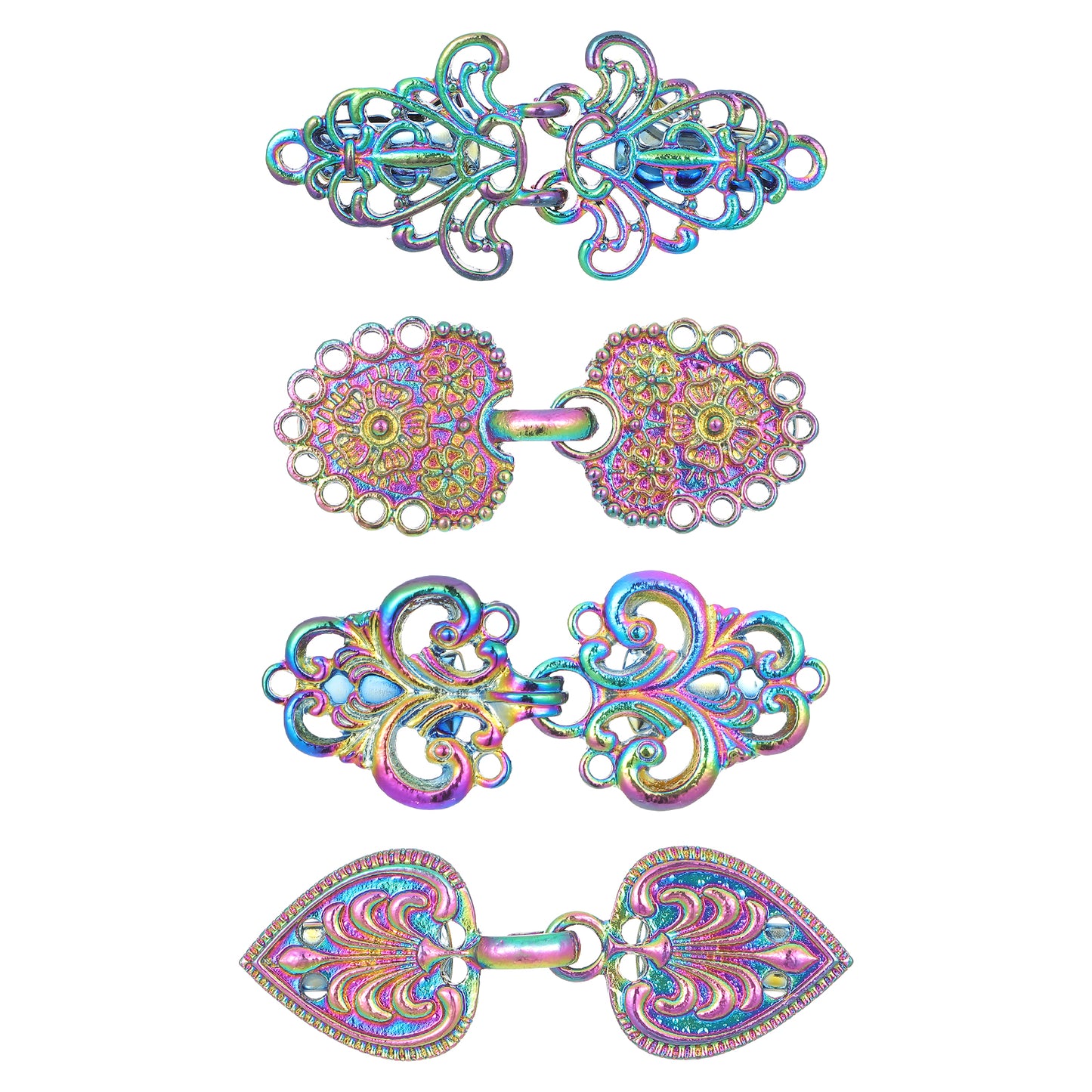 4 Pieces Vintage Sweater Swirl Clip, Swirl Clip Cape Cloak Clips, Sweater Clips for Cardigans, Retro Cardigan Clip Shawl Collar Clasp Dress Shirt Button Clip for Girl Women to Hold Sweater Together