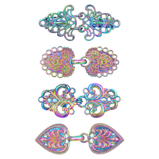 4 Pieces Vintage Sweater Swirl Clip, Swirl Clip Cape Cloak Clips, Sweater Clips for Cardigans, Retro Cardigan Clip Shawl Collar Clasp Dress Shirt Button Clip for Girl Women to Hold Sweater Together