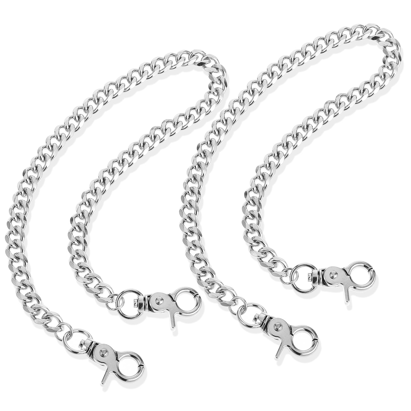 2 PCS Heavy Duty Metal Wallet Chain for Men and Women Punk Gothic Keychain with Round Clasp Hip Hop Pants Chain Black Keyholder Motorcycle Accessories for Jeans Trucker Biker Wallet Key Halloween