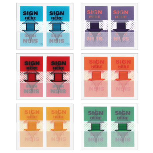 Dimeho 600 Pcs Sign Here Stickers Sign Here Tabs Arrow Labels Stickers Sticky Signature Tags Sign Here Tabs Sign Here Stickers Sign Here Flags for Office School Notebook Annotating Books Notary Book