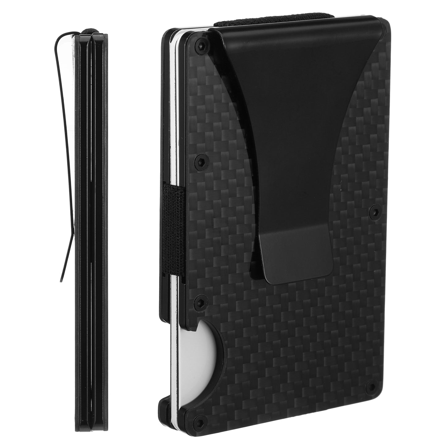 Wanmu Clip Wallet for Men, Carbon Fiber Groove Life Wallet, Minimalist Credit Card Holder
