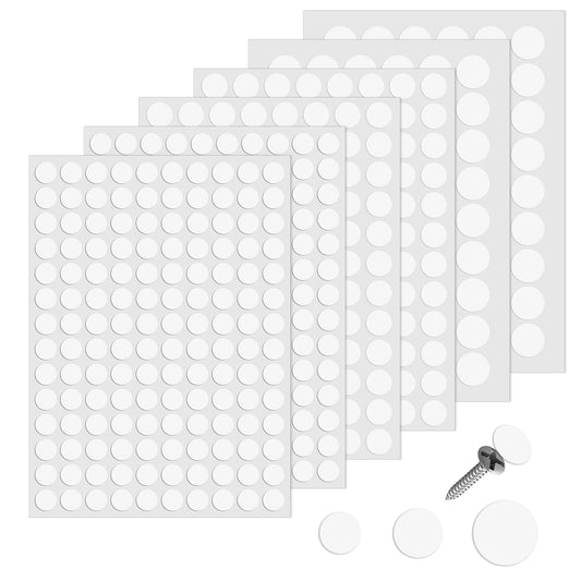580 PCS Screw Hole Stickers Self-Adhesive Screw Covers Cap Dust Proof PVC Furniture Sticker Round Screw Holes Cover for Wooden Cabinet Wall Repairing Accessories (12mm, 15mm, 21mm)