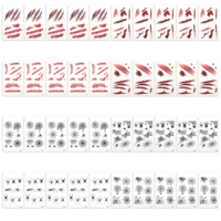 40Pcs Halloween Zombie Temporary Tattoos Scar Fake Blood Tattoos Waterproof Realistic Stitches Wound Temp Tattoo Spider Web Scar Face Tattoo for Cosume Prank Makeup Cosplay Kids Men Women Adults
