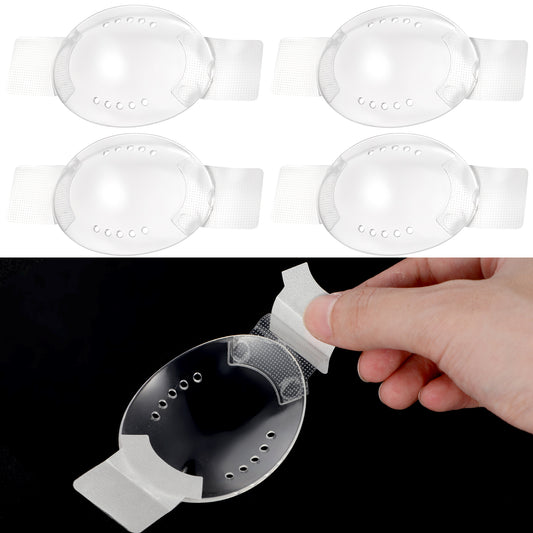 Wanmu 4 Pcs Plastic Eye Shield, Self-Adhesive Clear Eye Patch Eye Surgery Covering Breathable After Surgery Eye Protections for Patient Men Women, Breathable Eye Shields for After Surgery