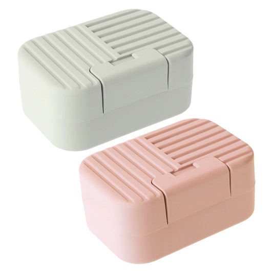2Pcs Travel Soap Container Soap Holder Case With Lid Portable Soap Box Sealed with Cover Waterproof Dish Bar for Traveling Camping Outdoor Gym Bathroom Hiking Shower Storage (blue, green)