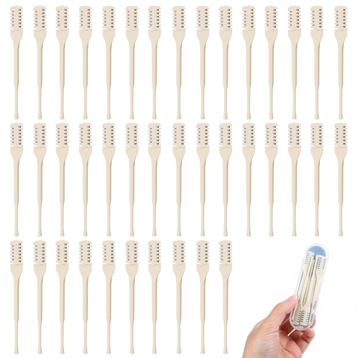 40 Pcs Manual Nose Hair Trimmer - Rotating Nasal Hair Razor Cutter with Storage Box for Women and Men Double Sided Nose Hairs Cleaner Portable Nostril Remover Tools