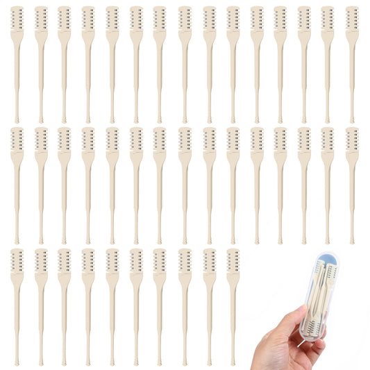 40 Pcs Manual Nose Hair Trimmer - Rotating Nasal Hair Razor Cutter with Storage Box for Women and Men Double Sided Nose Hairs Cleaner Portable Nostril Remover Tools