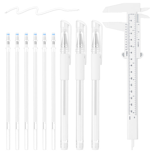 10Pcs Eyebrow Microblading Marker Pen 6 Refills 1 Ruler Skin Marker