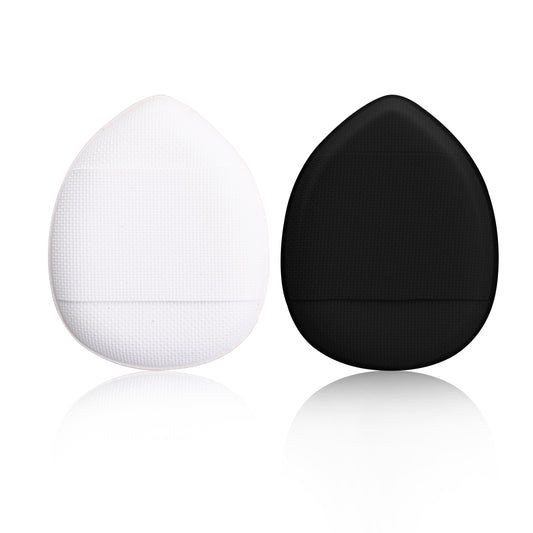Sibba 2 Pieces Loose Powder Puffs Makeup Setting Triangle Face Cushion Beauty Blender Cute Cosmetics Portable Finger Holder Strap Sponge Small Head Storage Foundation Puff Soft Cover Brush