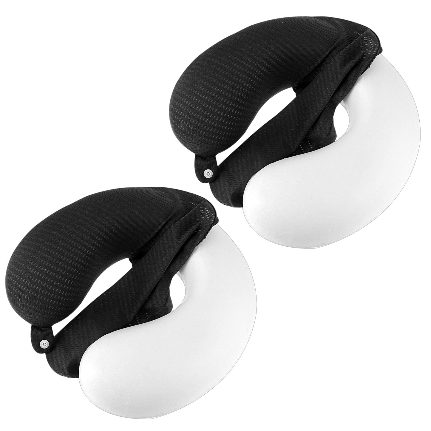 Wanmu 2 Pcs Neck Pillow Replacement Cover U Neck Pillow Case Cover Travel Neck Pillow Cover, U Shaped Neck Pillow Washable Cover Soft Airplane Pillow Cover (Only Pillow Covers, No Filler)