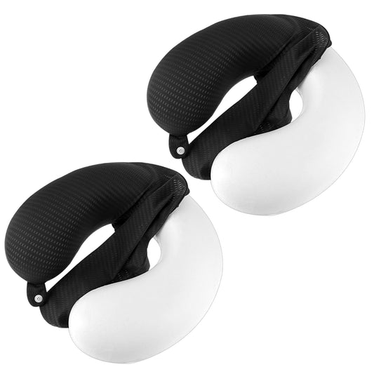 Wanmu 2 Pcs Neck Pillow Replacement Cover U Neck Pillow Case Cover Travel Neck Pillow Cover, U Shaped Neck Pillow Washable Cover Soft Airplane Pillow Cover (Only Pillow Covers, No Filler)