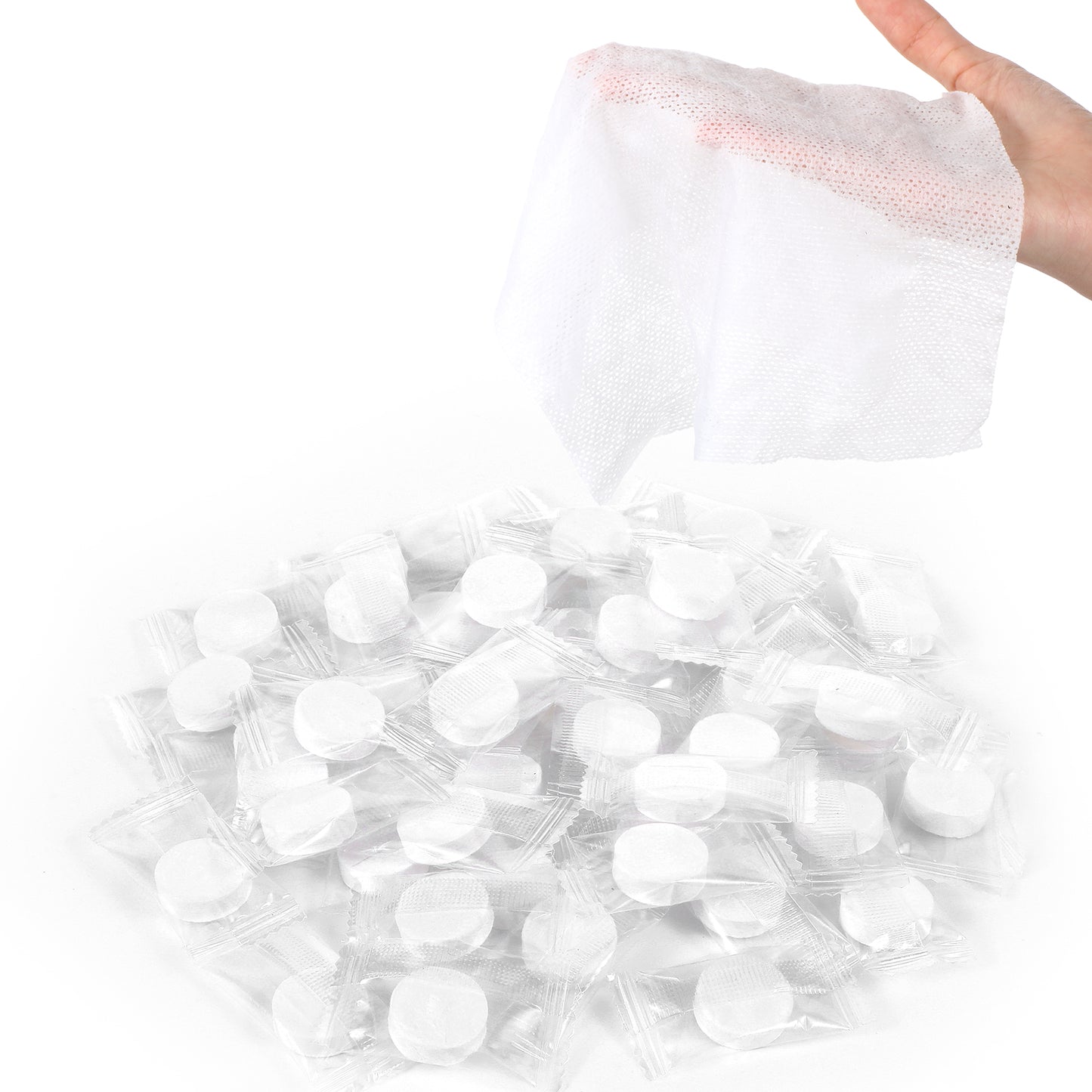 Sibba Compressed Towels 50 PCS Disposable Towels Tablets For Travel Paper Towels Face Towels Compressed Napkins Camping Mini Towels Washcloths Body Bath Towels Expands in Water Camping Outdoor