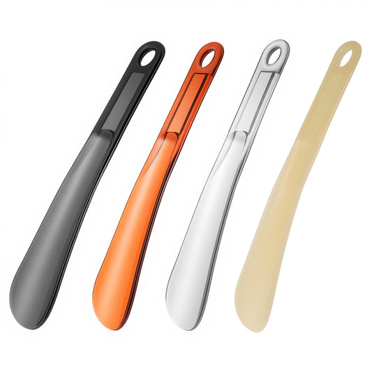 4 Pcs Shoe Horns 9.05 Inches Plastic Shoe Horn with Hang Hole Lightweight Shoes Helper Portable Travel Helpers Shoes Stick Spoon for Women Seniors Men Travel Accessories