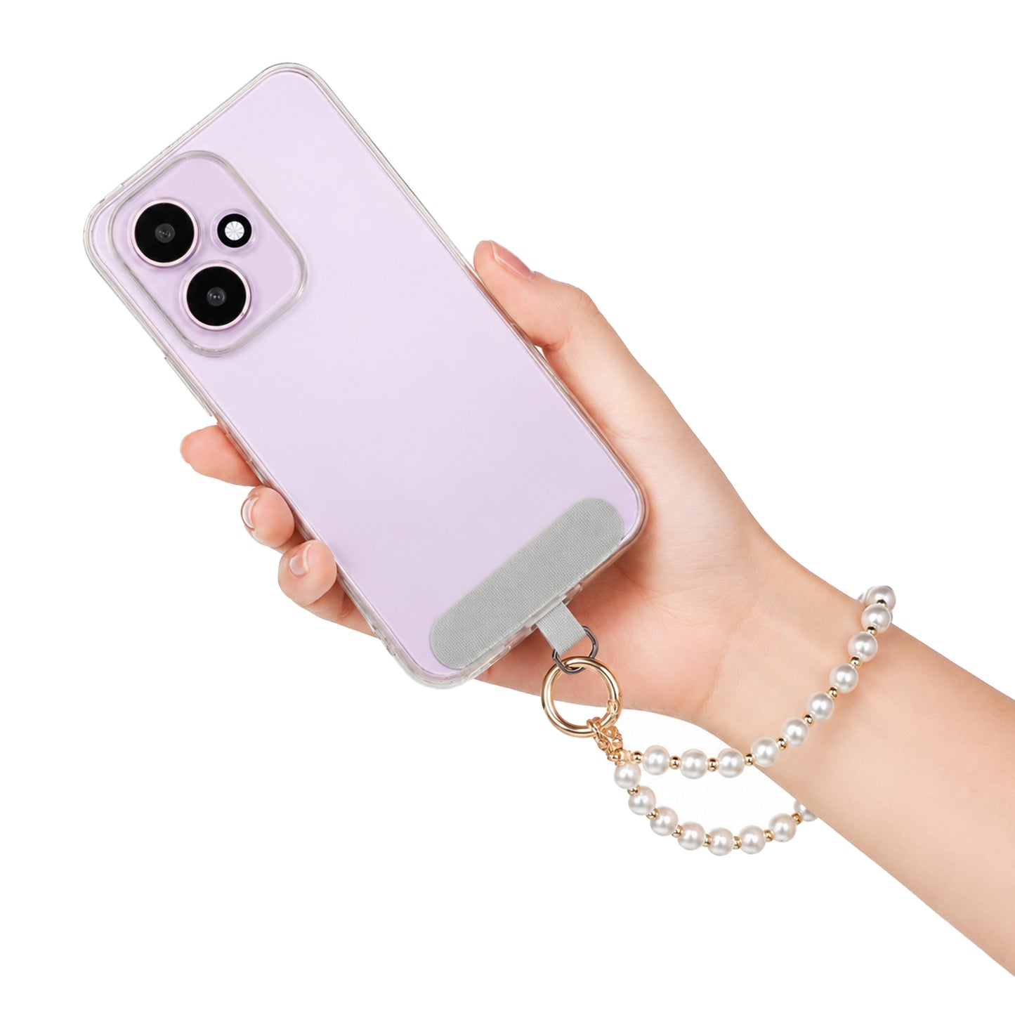 YUXIANLB Phone Charm Beaded Strap, Cell Phone Charm String Y2K Aesthetic Girly Style Fixed Beads Pearl Lanyard with Tether Tab Premium Metal Buckle for Case Camera Bags Keychains