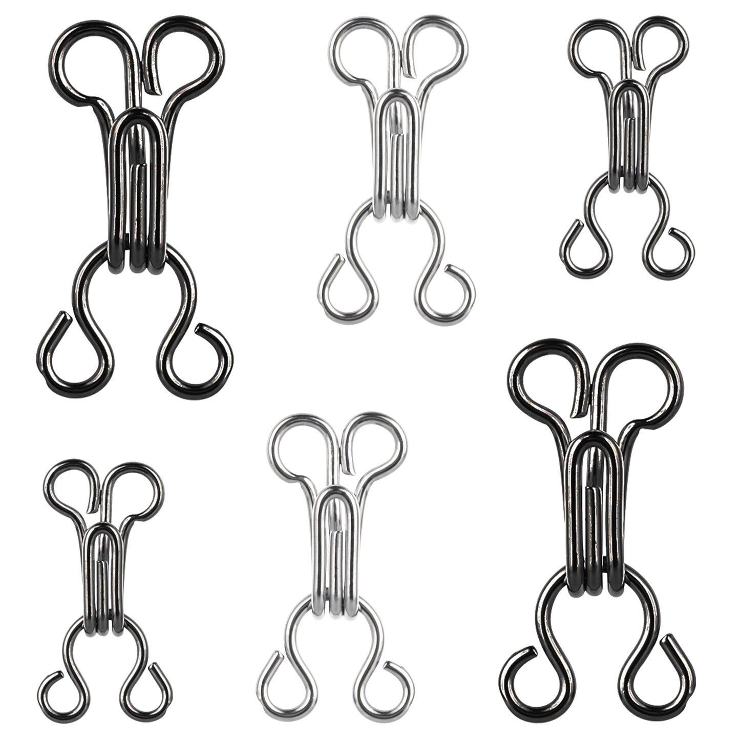 COMNICO 90 Pieces Sewing Hooks and Eyes Bra Trousers Pants Skirt Replacement Hooks and Eyes Clasps Fasteners for Clothing Sewing DIY Craft Pant Waist Tighteners for Women Loose Jeans