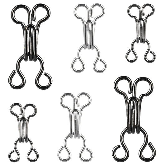 COMNICO 90 Pieces Sewing Hooks and Eyes Bra Trousers Pants Skirt Replacement Hooks and Eyes Clasps Fasteners for Clothing Sewing DIY Craft Pant Waist Tighteners for Women Loose Jeans