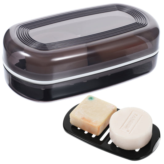 Travel Soap Container, Leakproof Soap Case with Lid, Portable Soap Dishes, Soap Holder with Removable Draining Layer for Traveling, Camping, Gym, Bathroom, Travel Essentials