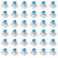 Hadnves 36 Pcs Blue Click Switch Pre-Lubricated Dustproof Keyboards Clicker Accurate Typing Crisp Sound Clicking Replacement with Strong Tactile Feedback for 3D Prints Mechanical Gaming