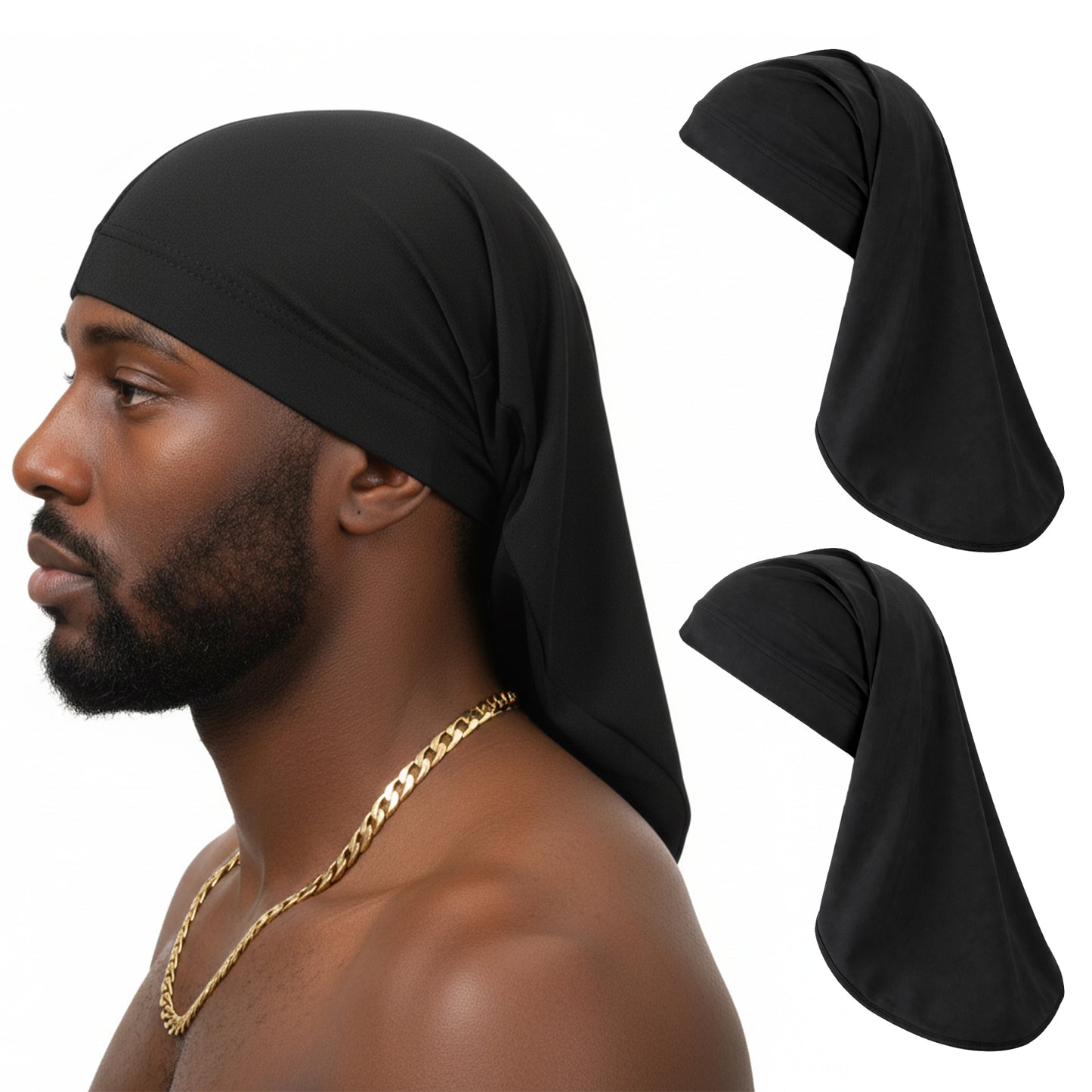 2 Pcs Unisex Jumbo Dreadlock Cap Long Hair Dreads Head Wrap
