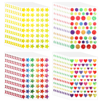 2190 Pcs Rainbow Small Star Stickers Holographic Behavior Chart Stickers Glitter Foil Reward Stickers Student Planner Classroom Teacher Supplies Foil Heart Round Stickers for DIY Decoration