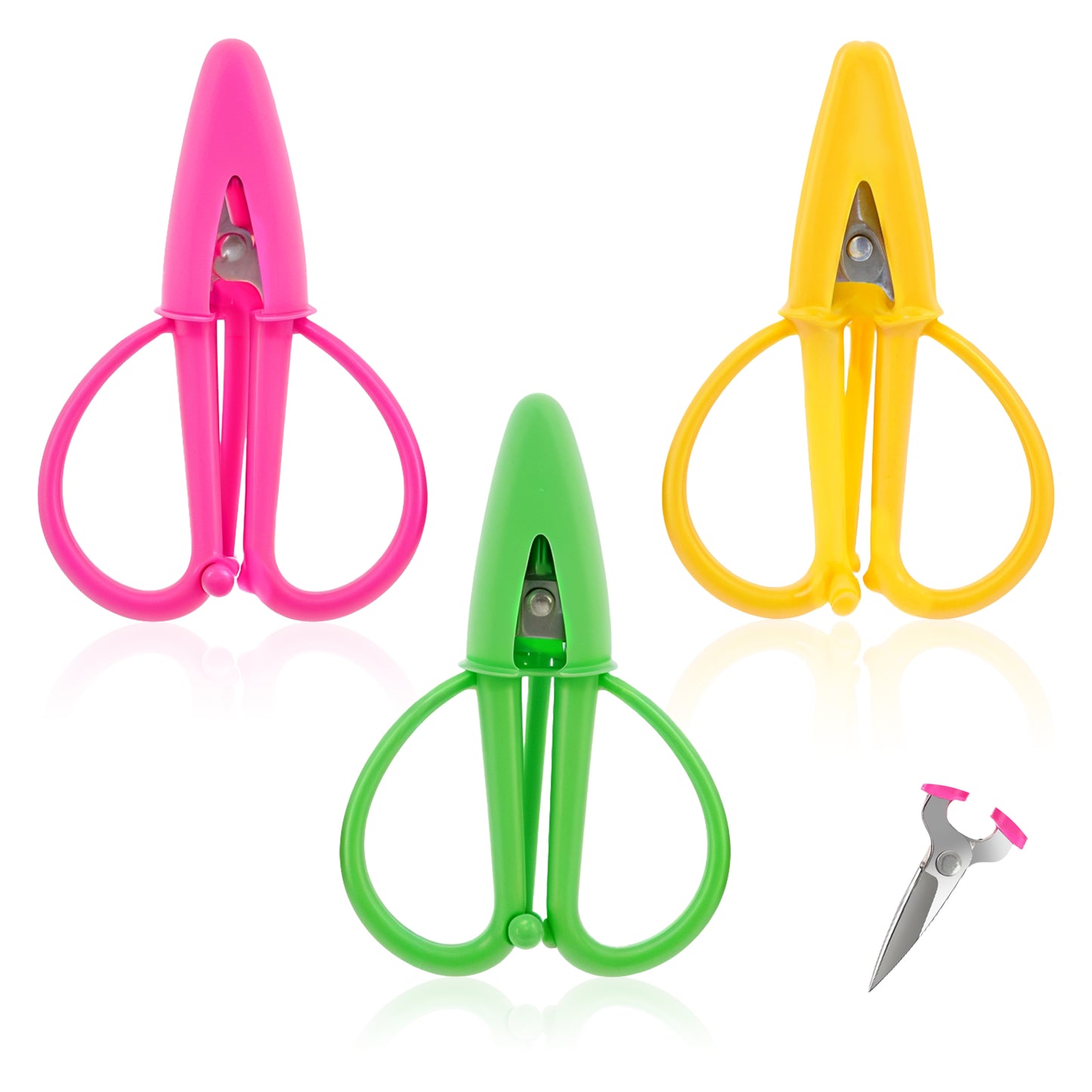 2.5 Inch Craft Scissors, 3 Pack All Purpose Scissors Scrapbooking Scissors Straight Cutting Mini Scissors with Protective Cover Portable Snips for Embroidery Sewing Knitting Crafting Cross Stitch