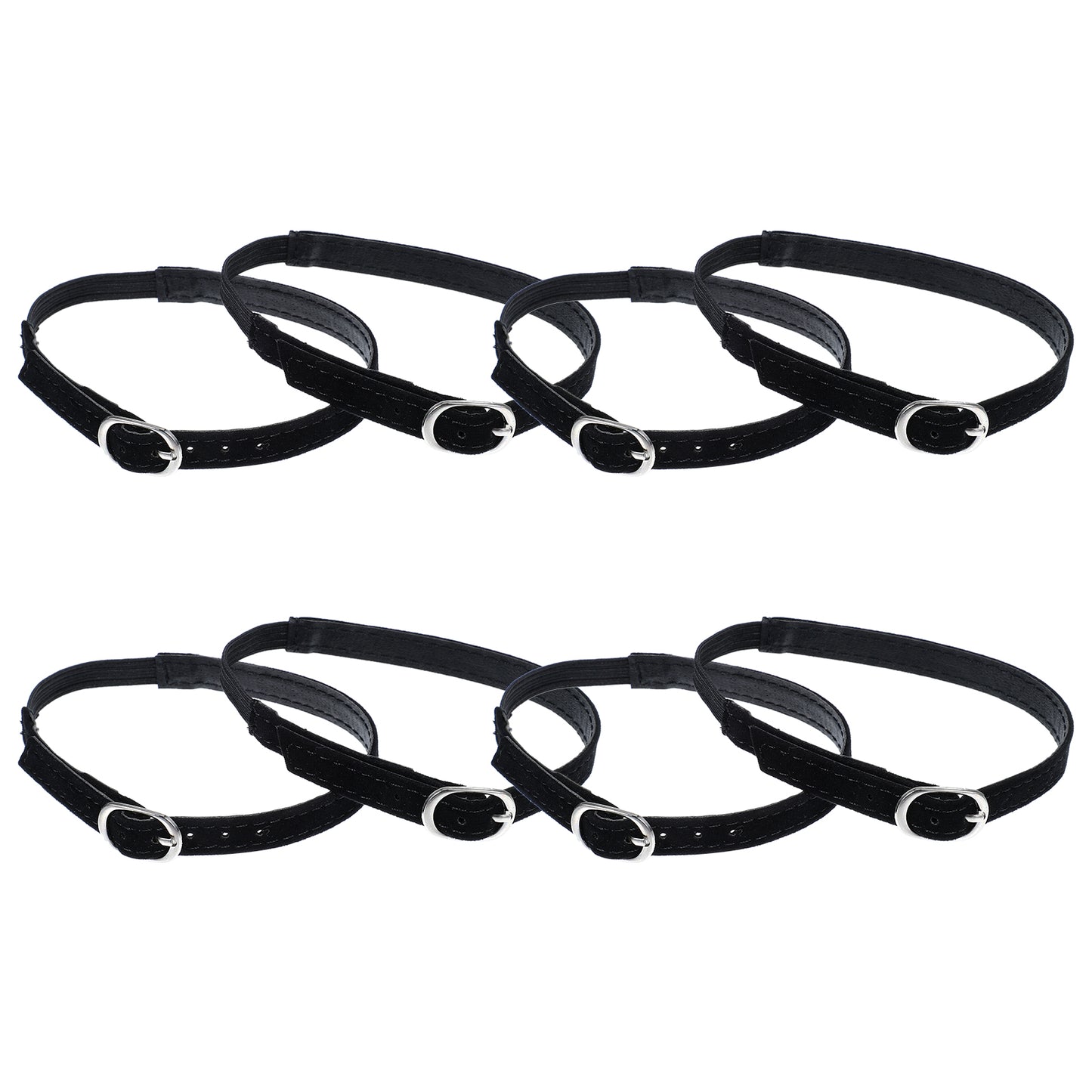 COMNICO 4 Pairs Women's Detachable Shoe Straps, PU Leather Ankle Straps Belt Band Adjustable Lady High Heels Anti-loose Shoelaces Accessories with Buckle for Holding Loose high Heels Pumps(Black)