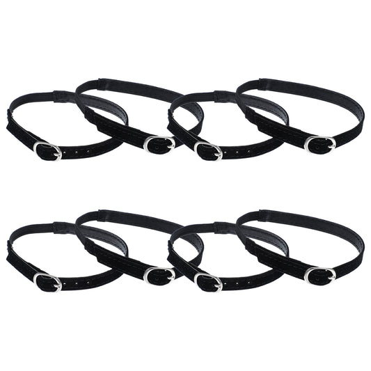 COMNICO 4 Pairs Women's Detachable Shoe Straps, PU Leather Ankle Straps Belt Band Adjustable Lady High Heels Anti-loose Shoelaces Accessories with Buckle for Holding Loose high Heels Pumps(Black)