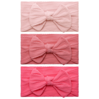 QFGasre 3Pcs Handmade Baby Headbands Hair Bands Baby Girl Clothes Newborn Bows with Bows for Newborn Infant BabyHandmade Hair Accessories Pink