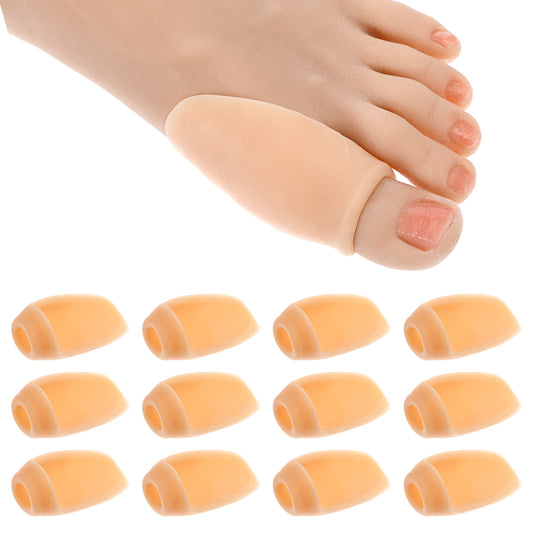 Dimeho 12 Pcs Bunion Cushion Protector, Bunion Corrector Pads with Separator Bunion Guards Clear Bunion Shields Relief for Big Toe Calluses Bunion Corns (Skin Color)