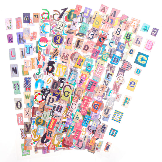 36 Sheet Vintage Scrapbook Stickers Cute Alphabet Number Stickers Different Pattern Scrapbook Sticker Graffiti Self Adhesive Decal Supplies for Scrapbooks Diary Notebook Decor Door Album Magazine