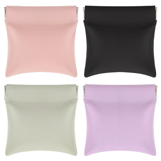 4pcs PU Leather Jewelry Travel Bag Ladies Small Makeup Bag for Purse Wedding Party Favor Gift Bag Mini Christmas Pouch Coin Purse for Women Change Organizer Pouch for Girls Men Travel