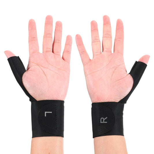 Wanmu 2 Pcs Thumb Wrist Brace Compression Sleeve, Elastic Protector Support Glove for Arthritis Pain Relief, Tendonitis, Sprains, Sports, Women and Men -Fits Both Hands (Black)