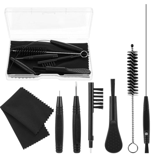 Dimeho 8pcs Hearing Aid Cleaning Kits, Hearing Aid Amplifier Cleaning Tools Hearing Aid Amplifier Cleaner Kit Multi-Functional Earphone Earbuds Cleaner Kit Gifts for Relatives and Friends