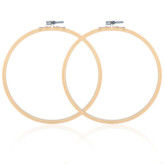 2 Pack 7.87'' Wooden Embroidery Hoops, 20CM Beech Wood Circle Hoop Ring, Beech Cross Stitch Frame with Copper-Plated Screw, Hanging Embroidery Rings for Art Craft Sewing Home Ornaments
