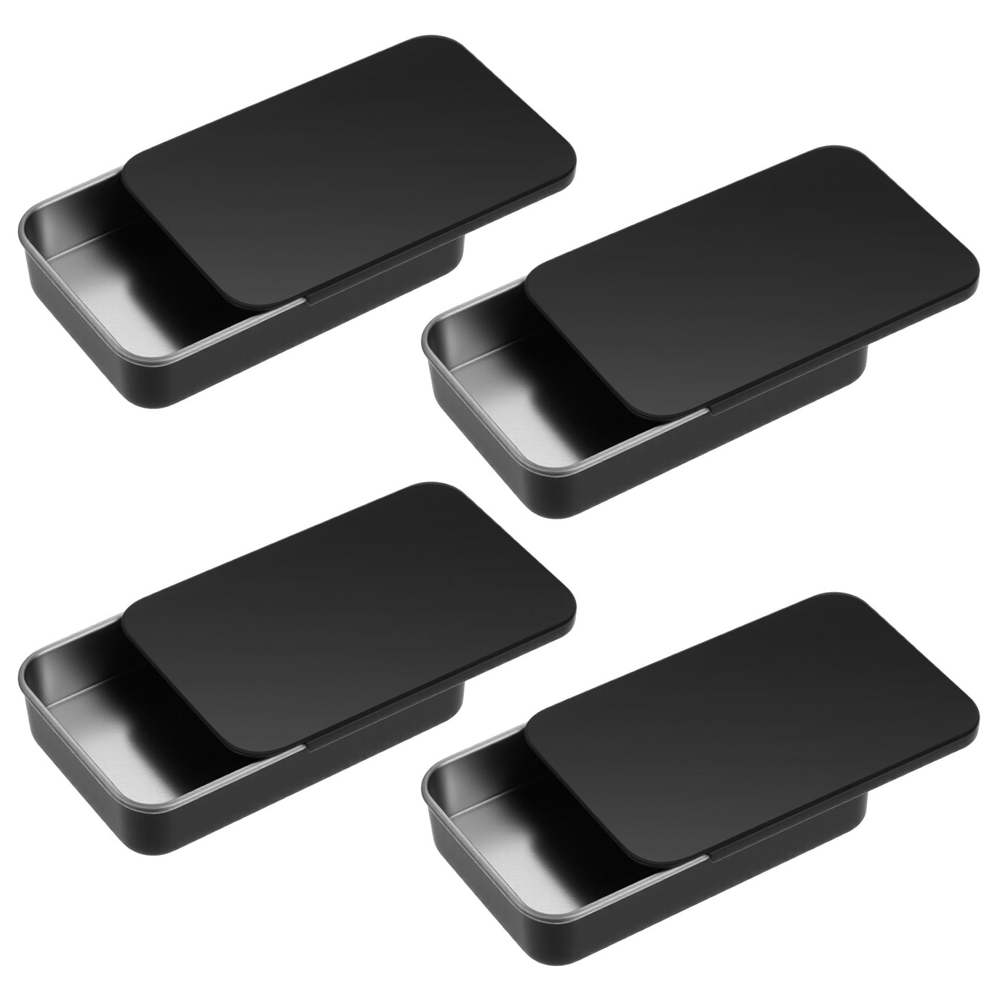 4 Pack Travel Floss Picks Case Portable Travel Floss Box Refillable Dental Pick Dispenser Toothpick Holder Metal Sliding Glide Flosses Storage Container for Travels Dates Dinners Hotels