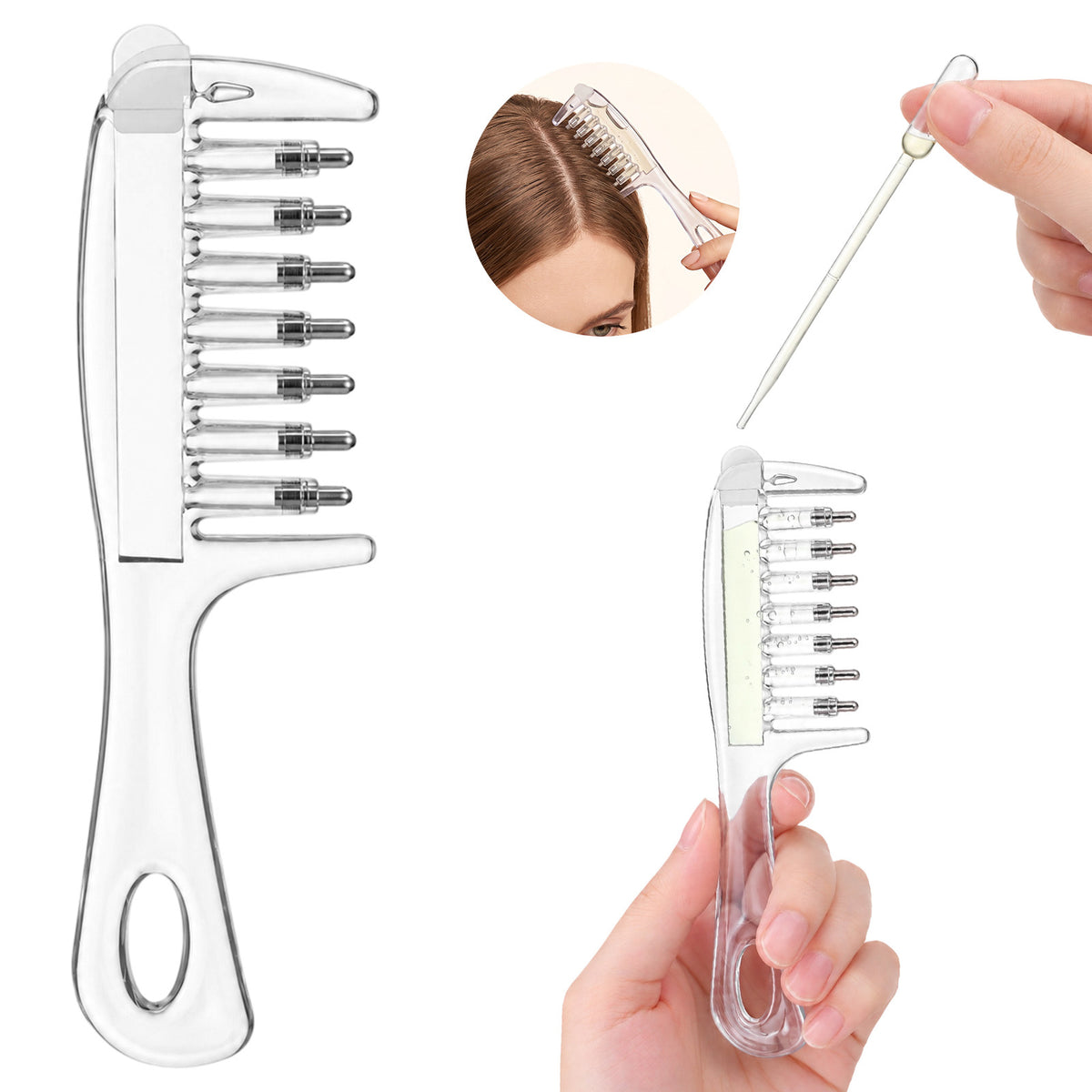 Gsbnjuy Scalp Oil Applicator Comb Refillable Hair Comb