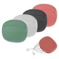 4 Pcs Silicone Headphone Organizer Portable Data Cable Storage Case Small Earphone Organizer Bag Mini Key Pouch Box Sleek Soft Coin Purse Travel Accessories for Home Office School Workplace