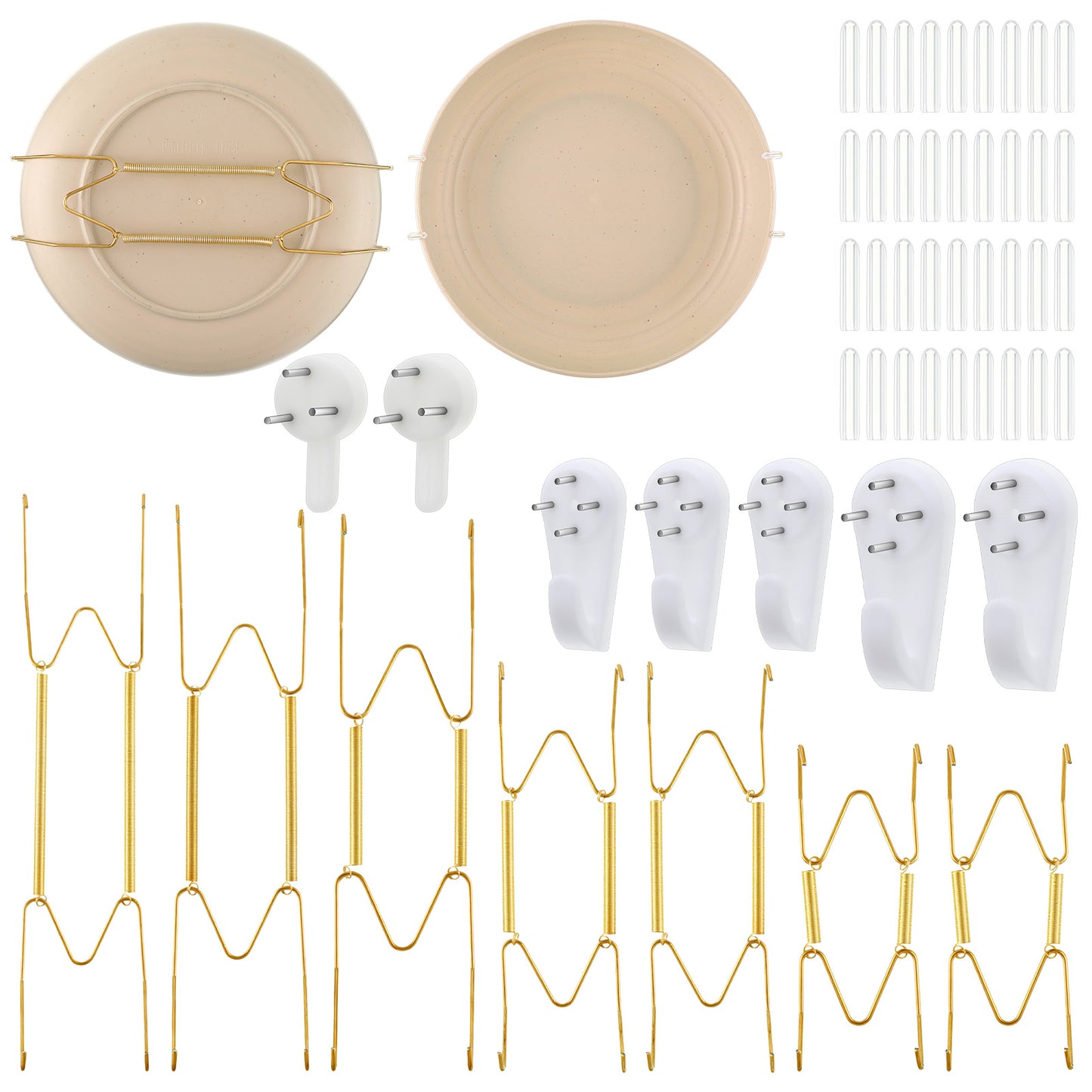 Hadnves 50 Pcs The Wall Plate Hangers Invisible Decorative Plate Holders