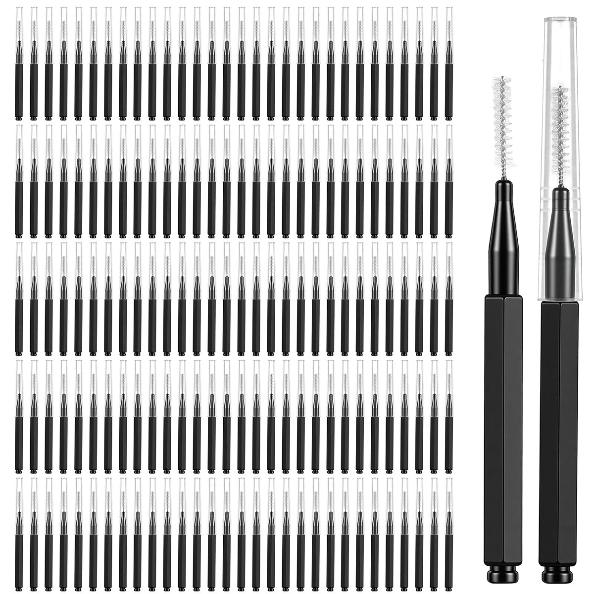 WLLHYF 150 PCS Micro Eyebrow Brush with Cap Interdental Brushes for Braces