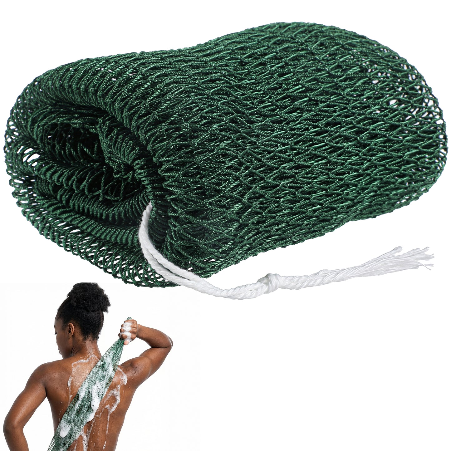 Qianyu African Net Sponge Authentic African Exfoliating Net Sponge Shower Loofah Exfoliating Bath Sponges Body Scrubber Exfoliator Wash Cloth Travel Portable Bath Accessories for Women Men Shower